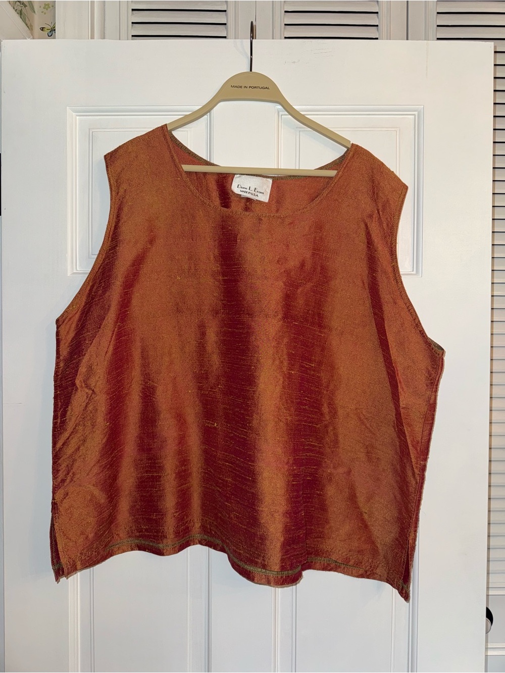 100% Silk Diane L Evans tank 1X
